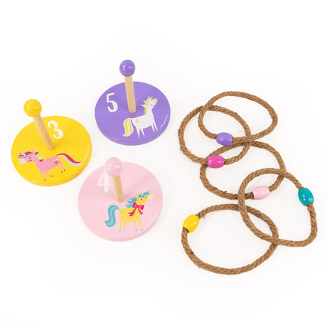 Unicorns Children's Wooden Ring Toss Set - Fun For All The Family