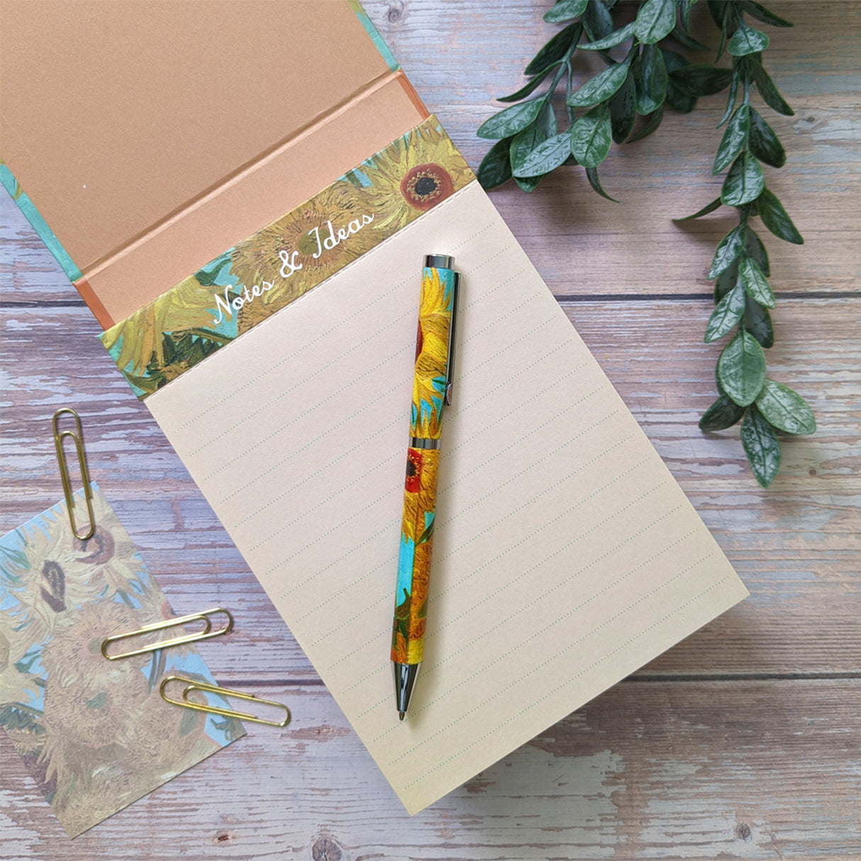 Van Gogh Sunflowers Flip Up Notepad