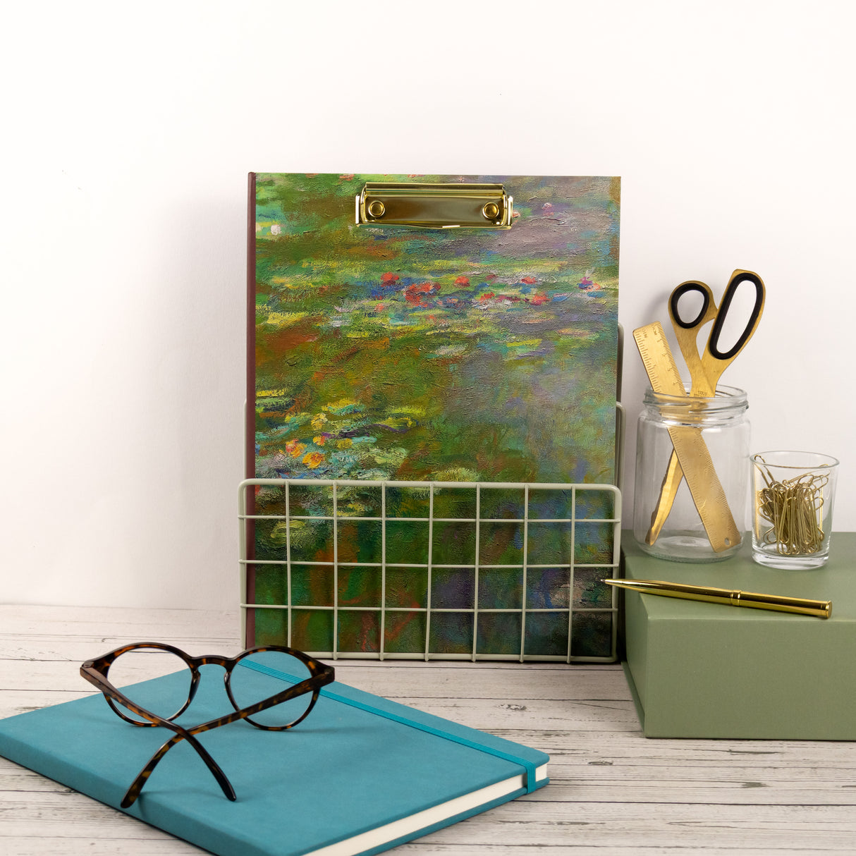 Monet Waterlilies Clipboard Folder with A4 Notepad