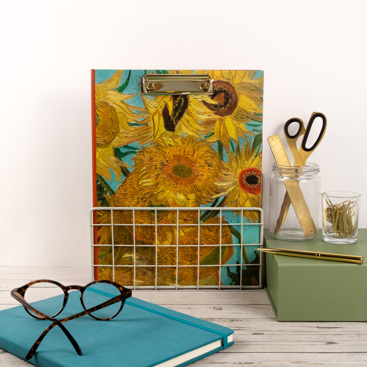 Van Gogh Sunflowers Clipboard Folder with A4 Notepad