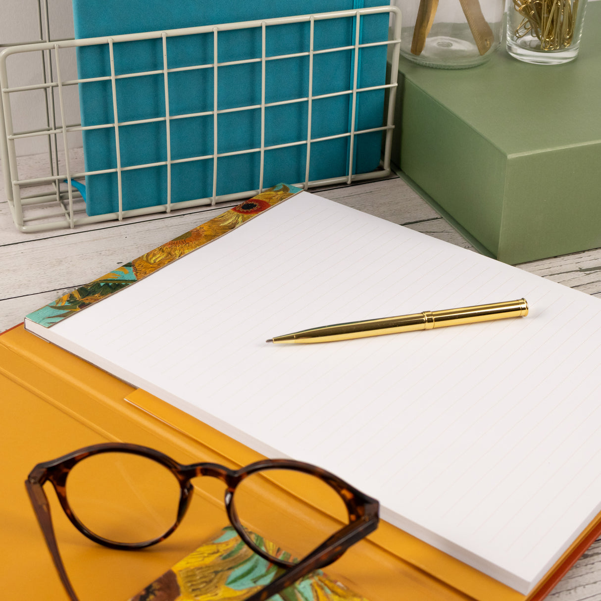 Van Gogh Sunflowers Clipboard Folder with A4 Notepad