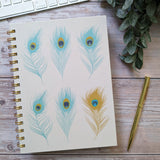 Peacock Feathers A5 Notebook With Dividers