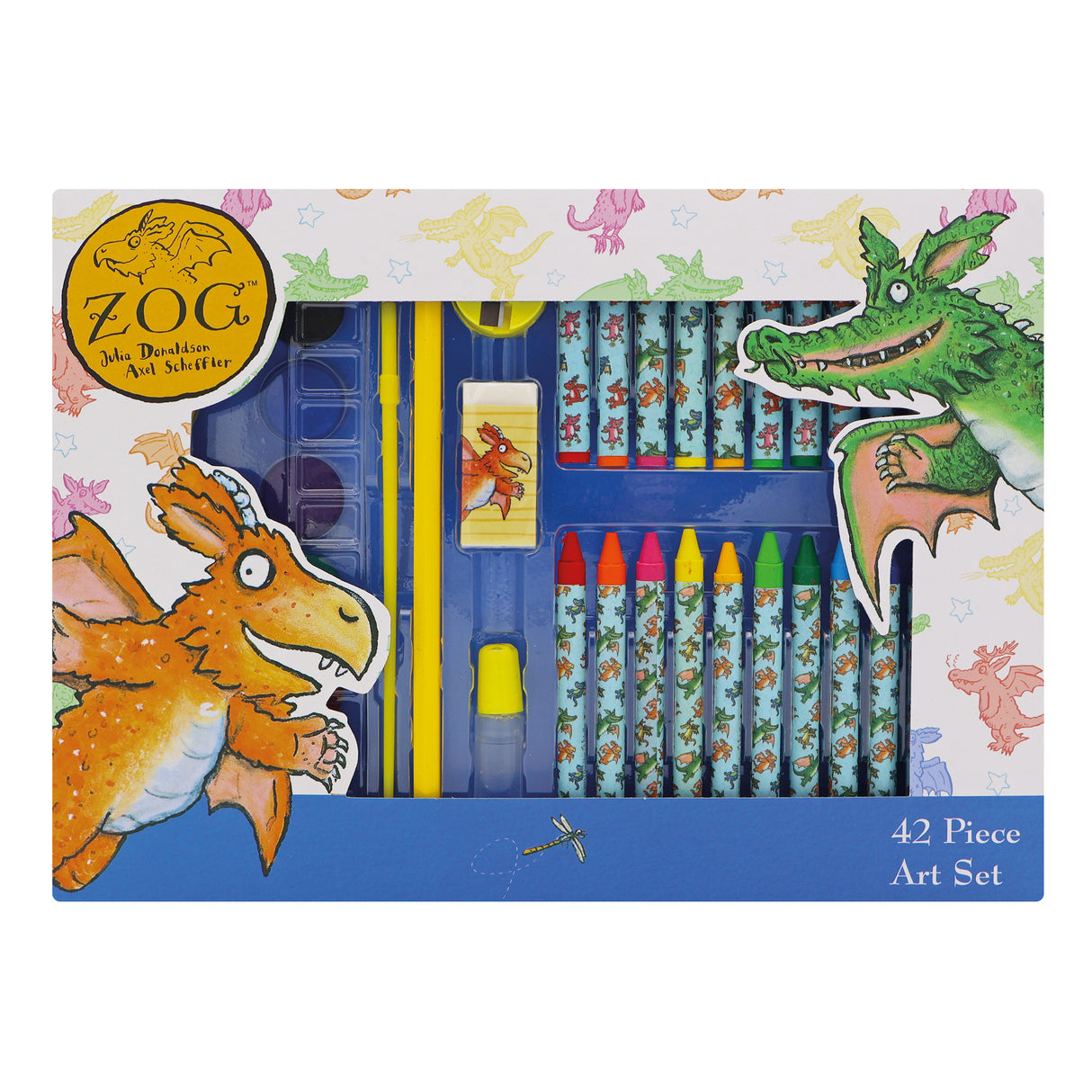 Zog Children's 42 Piece Art Set - For Ages 3 to 8 Years - Includes Paints and Crayons