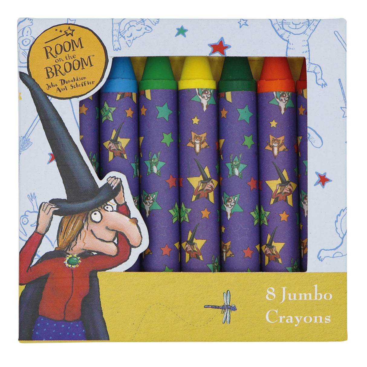 Room On The Broom Set of 8 Jumbo Crayons for Children