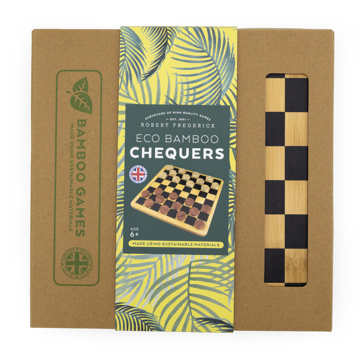 Bamboo Chequers Set - Made Using Sustainable Materials