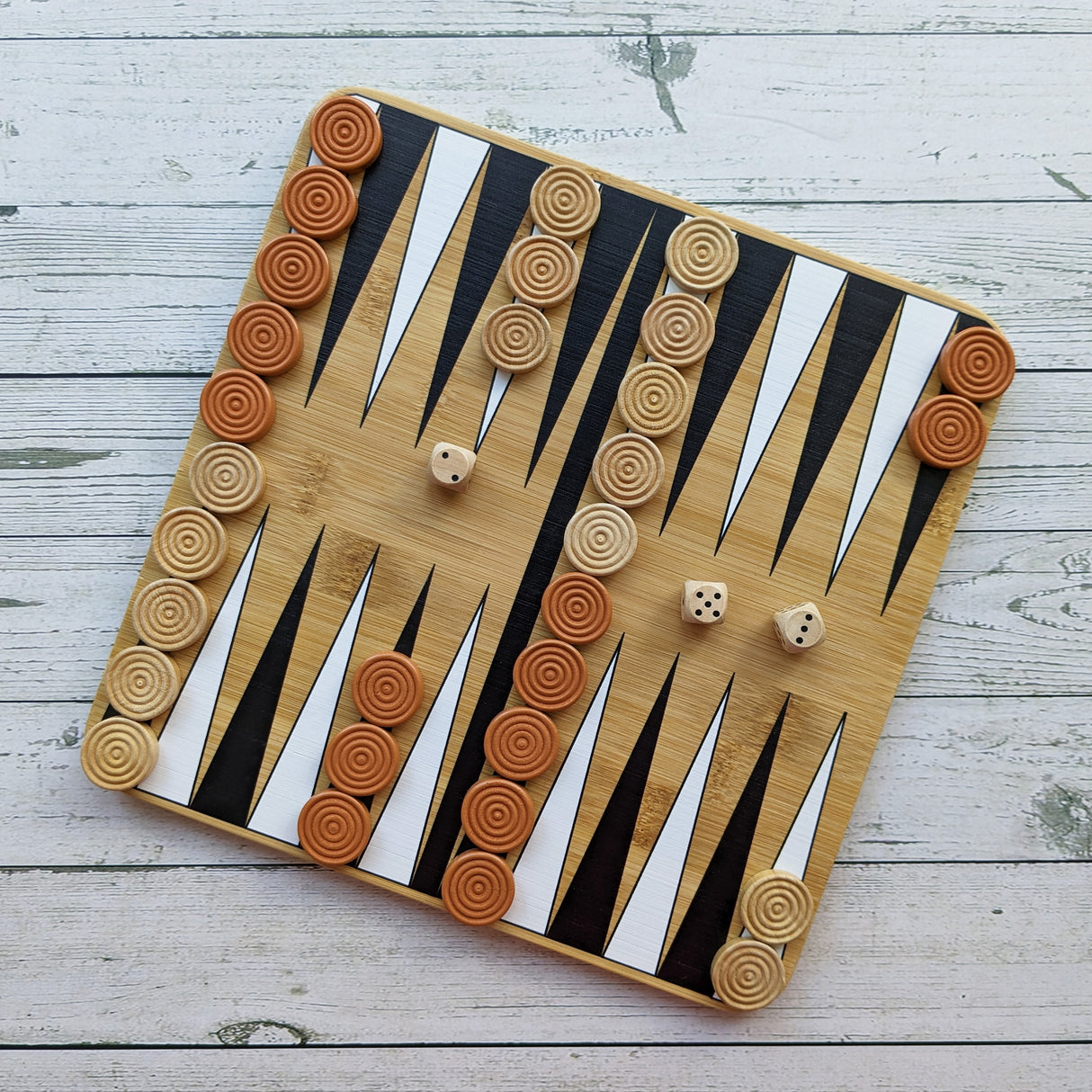 Bamboo Backgammon & Chess Double Set - Made Using Sustainable Materials