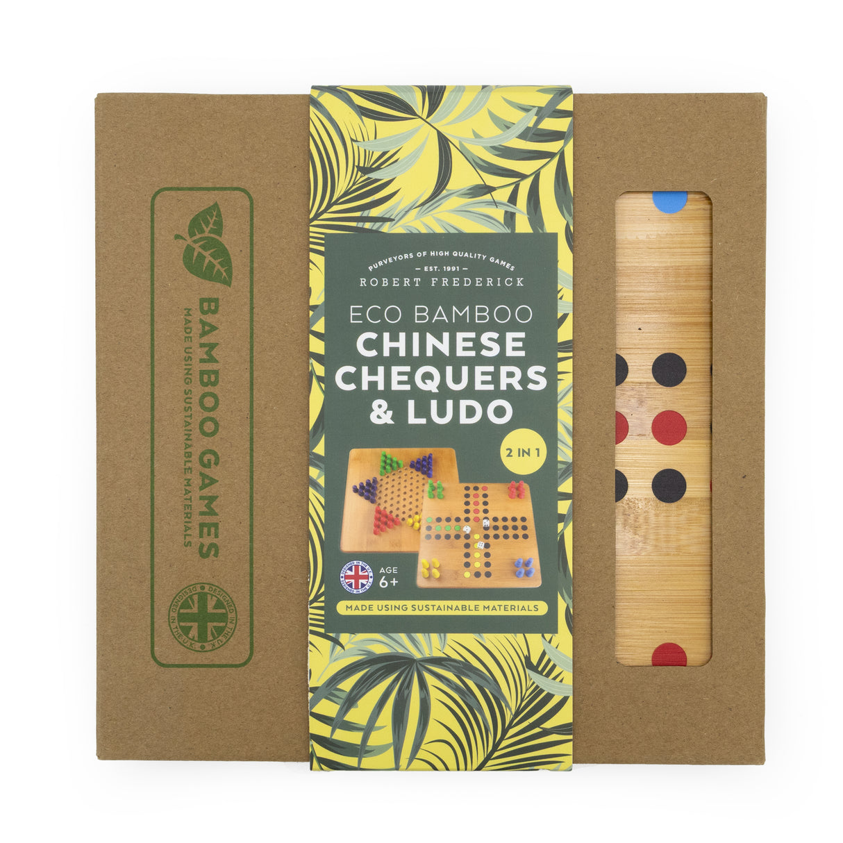 Bamboo Chinese Chequers & Ludo Double Set - Made Using Sustainable Materials