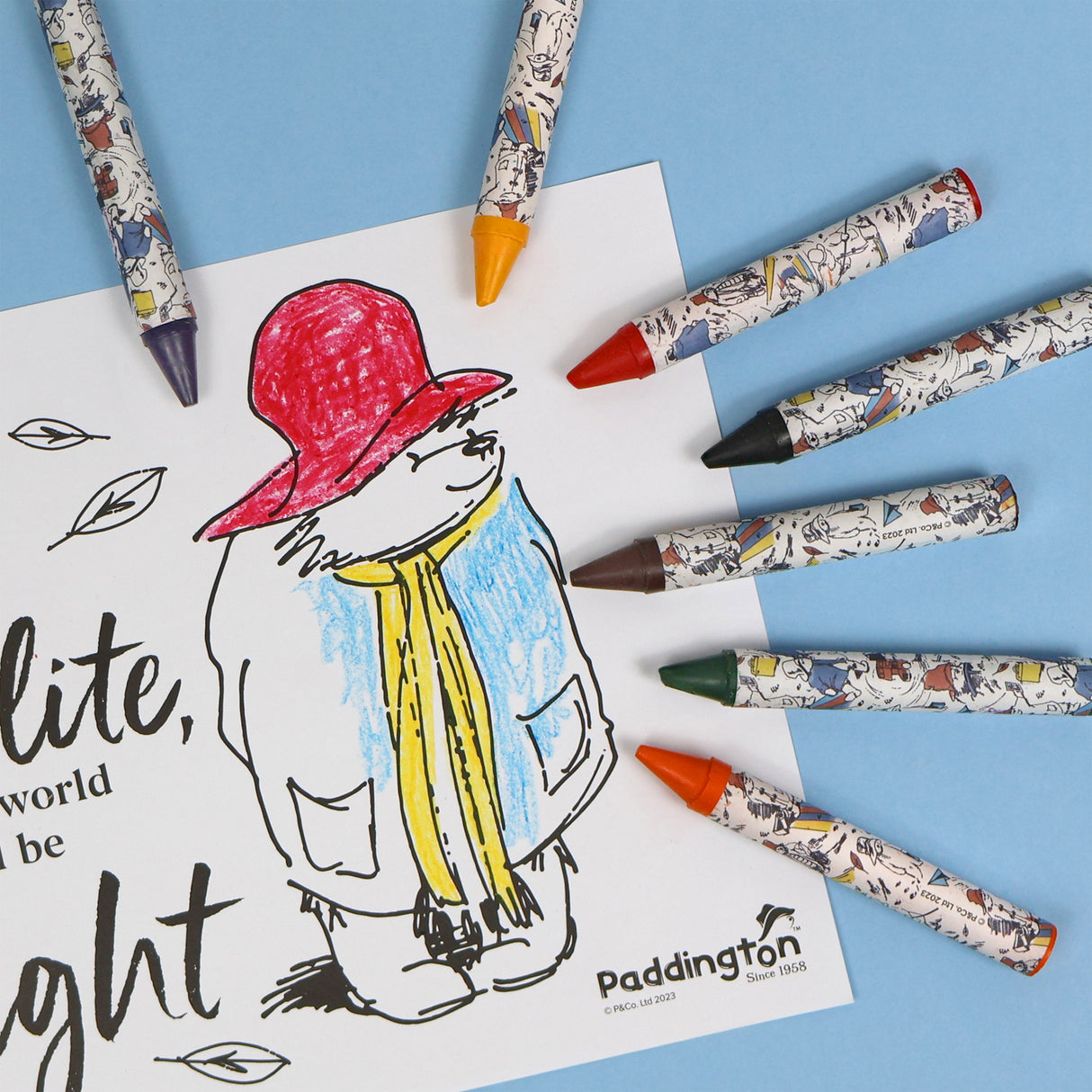 Paddington Jumbo Crayons – Set of 8 Chunky Wax Crayons for Kids – Colouring & Art Gift Set