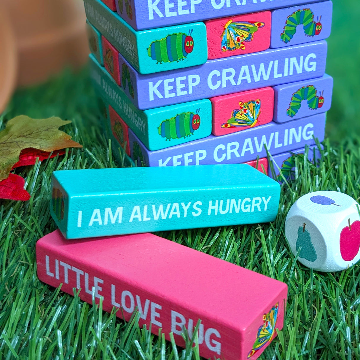 The Very Hungry Caterpillar Tumble Tower Game - Wooden Set With Dice