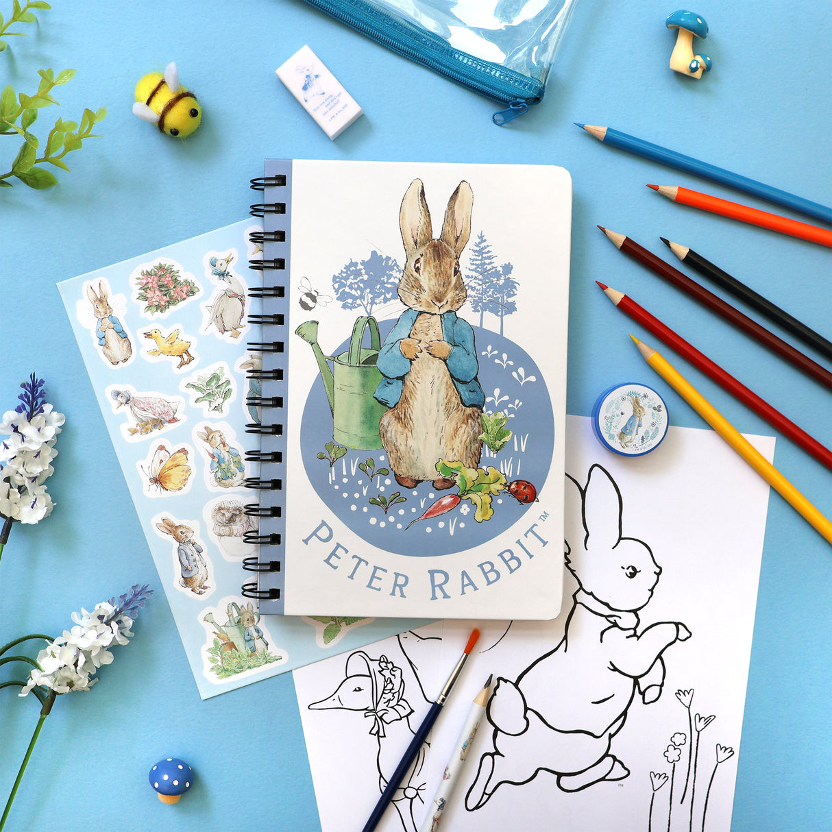 Peter Rabbit Children's Art Activity Wallet - With Sketchbook, Pencils and Stickers