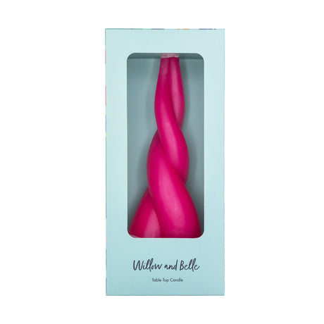 Willow and Belle Dual Twist Design Table Candle In Gift Box