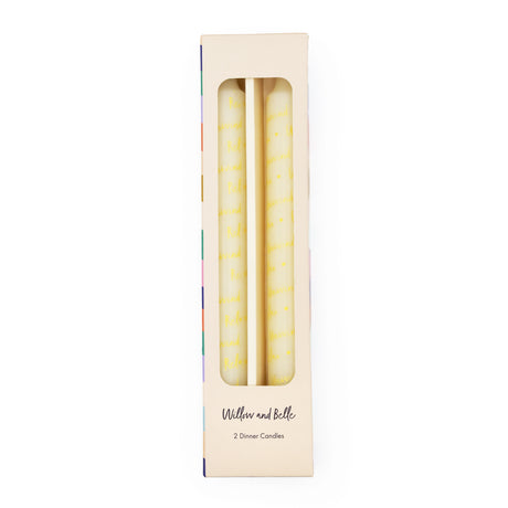 Willow and Belle Relax and Unwind Design Table Candles In Gift Box Set Of Two