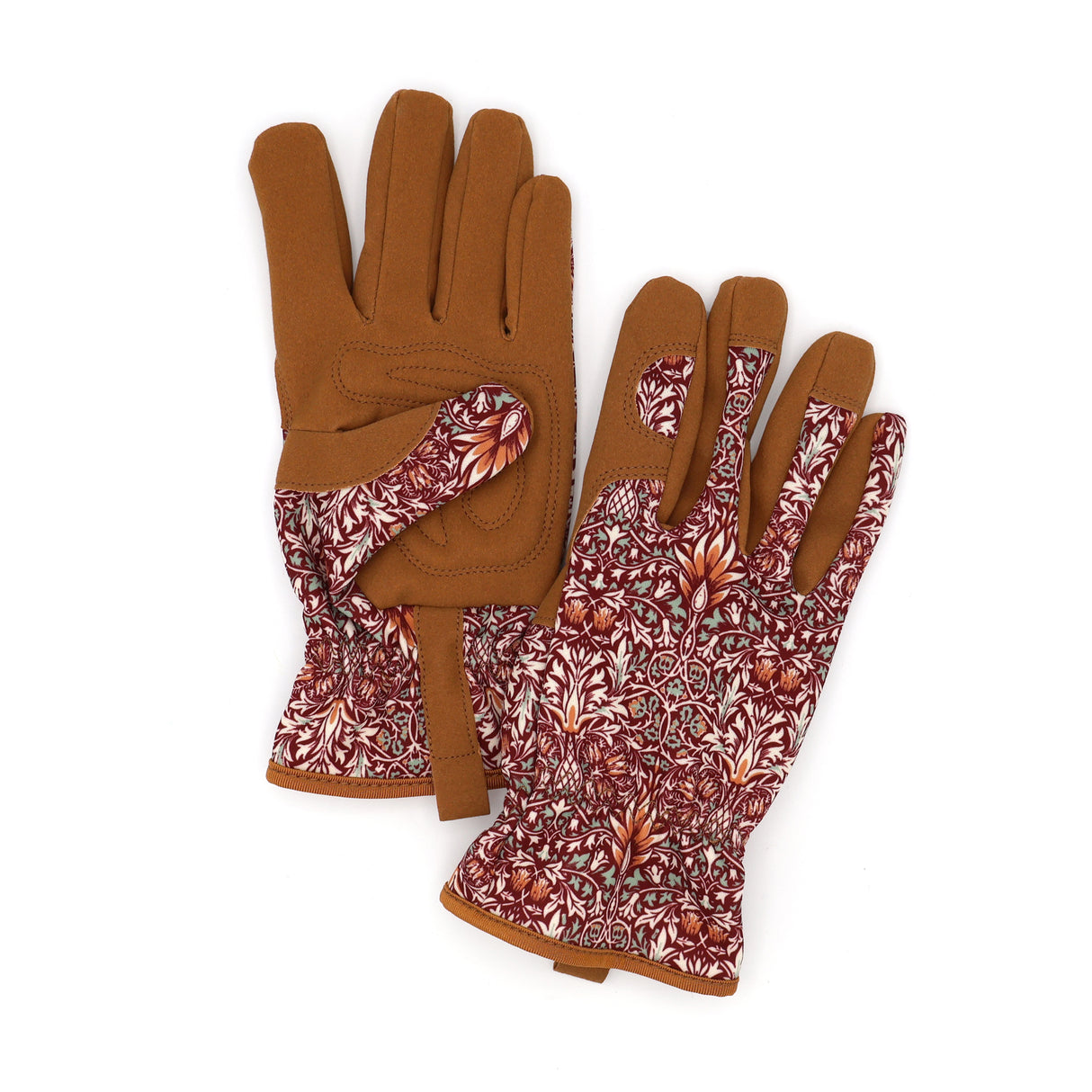 Orange Grove Outdoor Gardening Gloves - Women's One Size - William Morris Design - Padded With Elastic Cuffs
