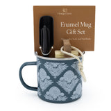 Orange Grove Mini Garden Tools and Enamel Mug Gardening Gift Set - Includes Dibber, Shovel, Seedling Extractor and Nail Brush