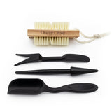 Orange Grove Mini Garden Tools and Enamel Mug Gardening Gift Set - Includes Dibber, Shovel, Seedling Extractor and Nail Brush