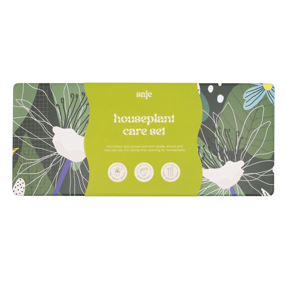 Saje House Plant Care Kit - Leaf Dust Gloves and Mini Tools - Keep Indoor Plants Healthy