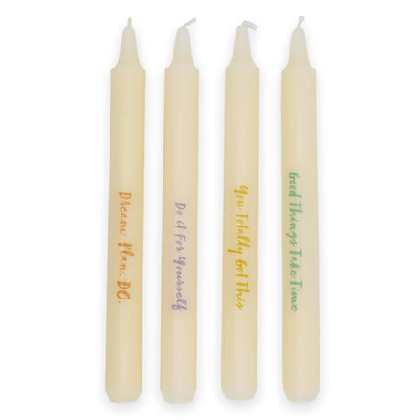 Willow and Belle Quote Design Table Candles In Gift Box Set Of Four