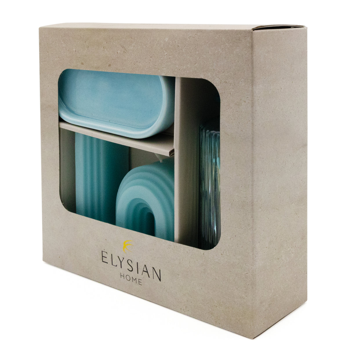 Elysian Wiggle Candle With Enamel Tray & Matches In Glass Jar