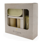 Elysian U Design Candle With Enamel Tray & Matches In Glass Jar