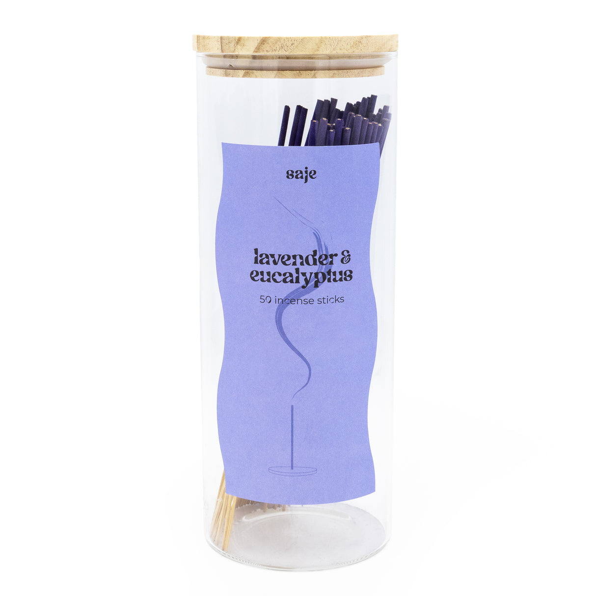 Saje Lavender & Eucalyptus Incense Sticks in Glass Jar