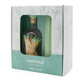 Willow and Belle Ribbed Pillar Candle & Matches In Glass Jar