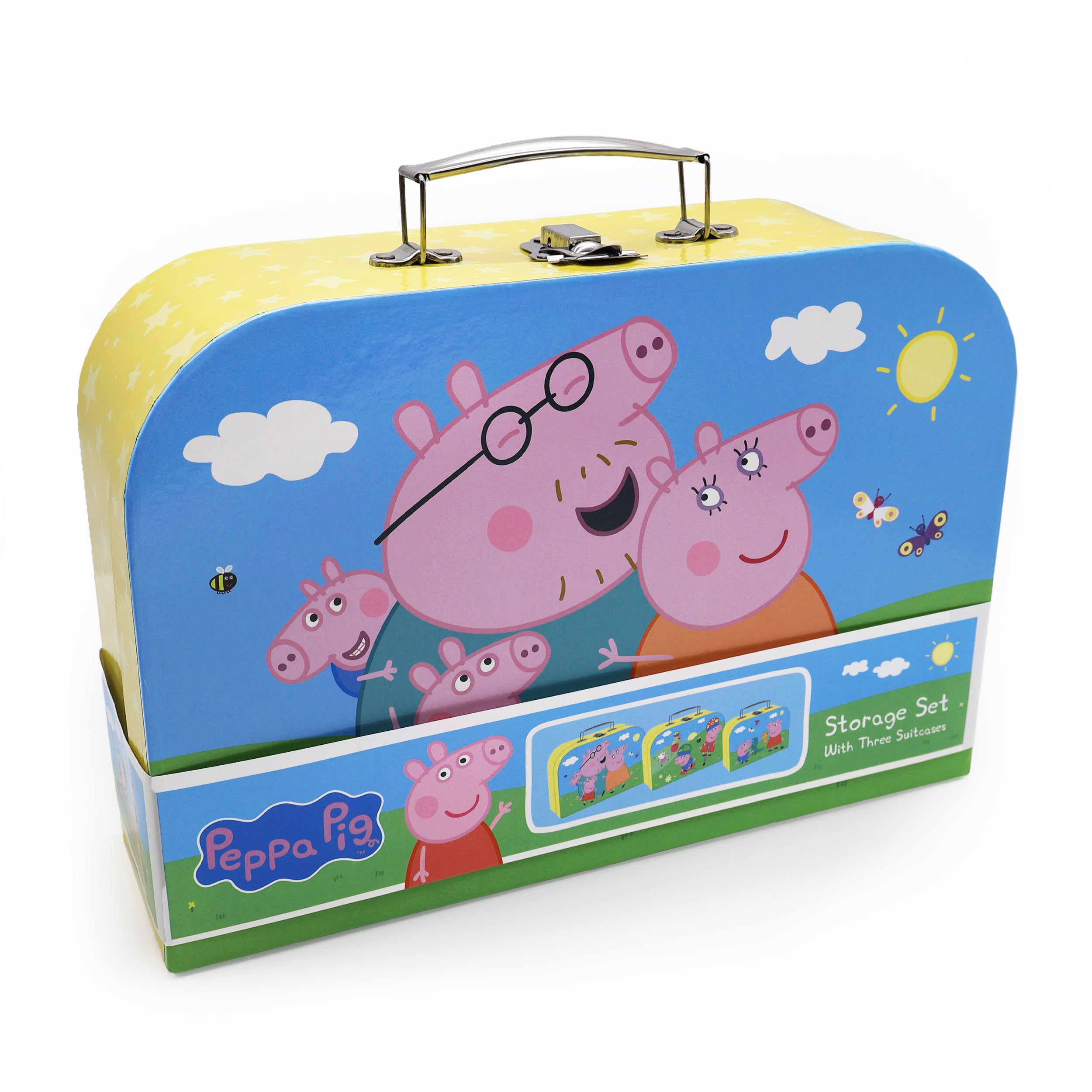 Peppa Pig Triple Carry Case Set - Official 3-Piece Kids Storage