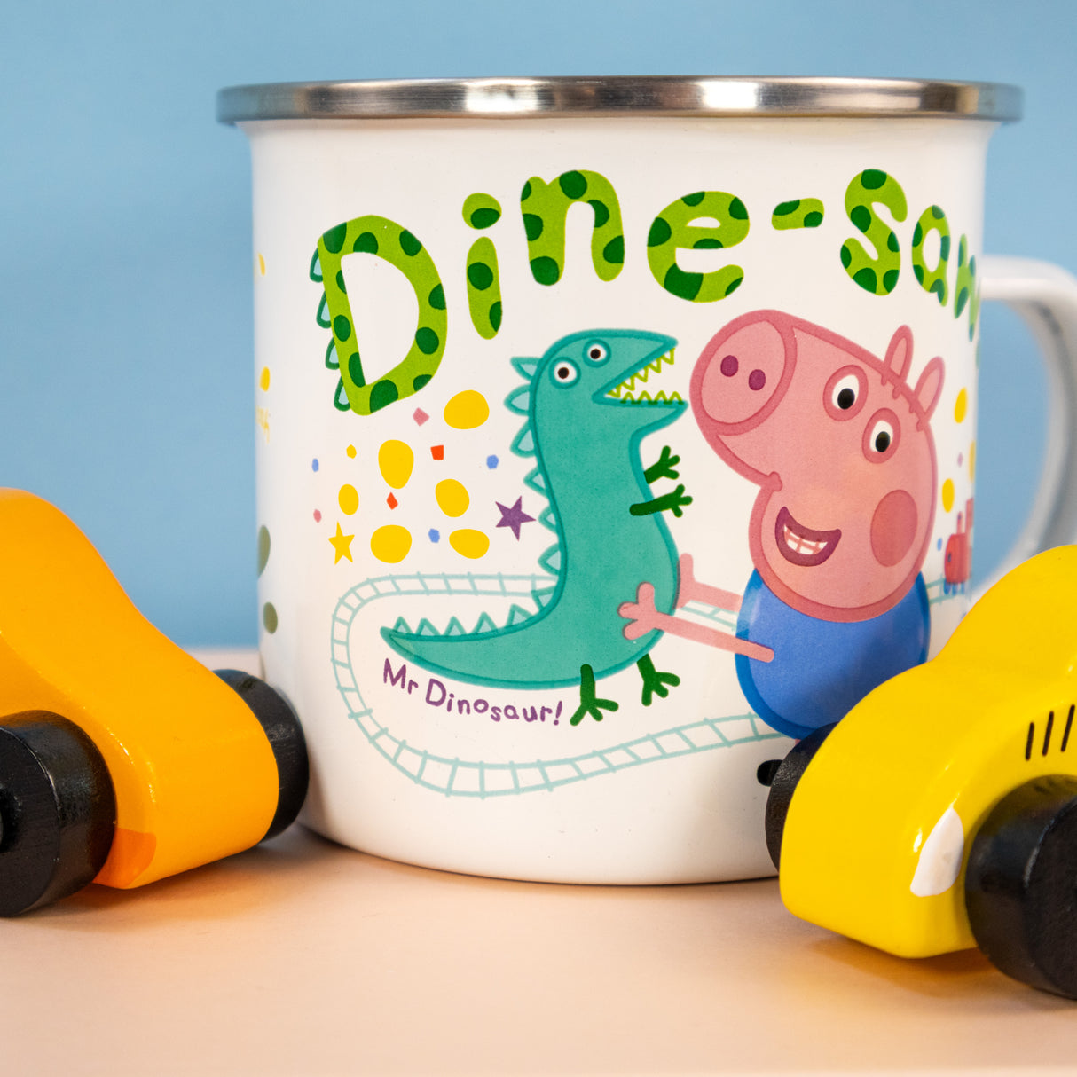 Peppa Pig Enamel Mug - George Loves Muddy Puddles Design