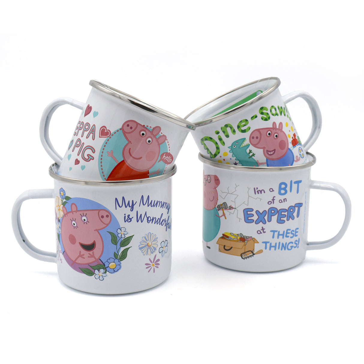 Peppa Pig Enamel Mug - George Loves Muddy Puddles Design