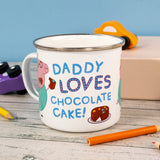 Peppa Pig Enamel Mug - Daddy Loves Chocolate Cake Design