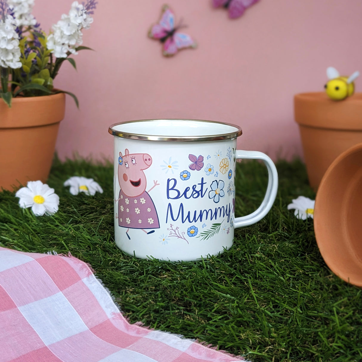 Peppa Pig Enamel Mug - Best Mummy Design