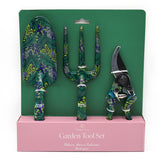 Orange Grove Fork, Trowel and Secateurs Garden Tool Set - William Morris Larkspur Design