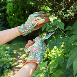 Orange Grove Outdoor Gardening Gloves - Women's One Size - William Morris Design - Padded With Elastic Cuffs