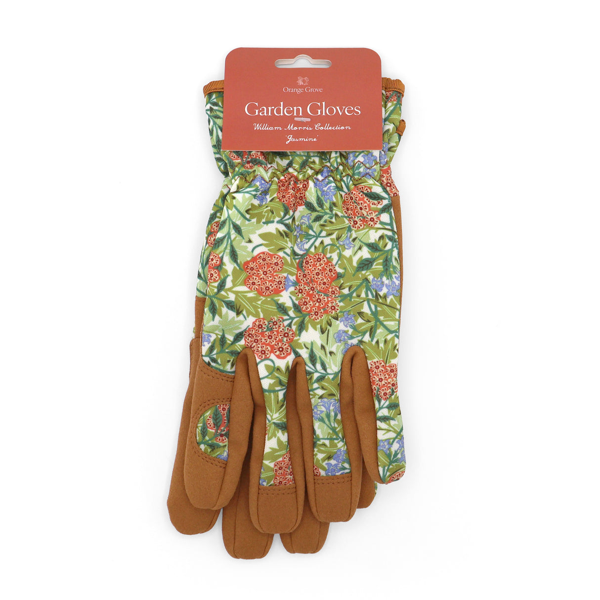 Orange Grove Outdoor Gardening Gloves - Women's One Size - William Morris Design - Padded With Elastic Cuffs
