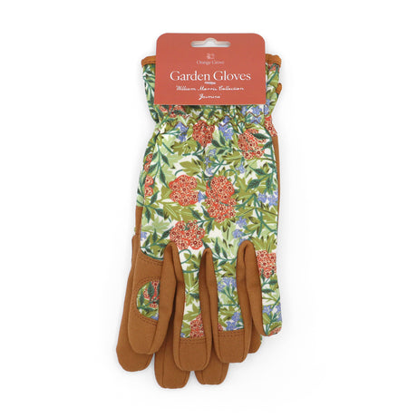 Orange Grove Outdoor Gardening Gloves - Women's One Size - William Morris Design - Padded With Elastic Cuffs