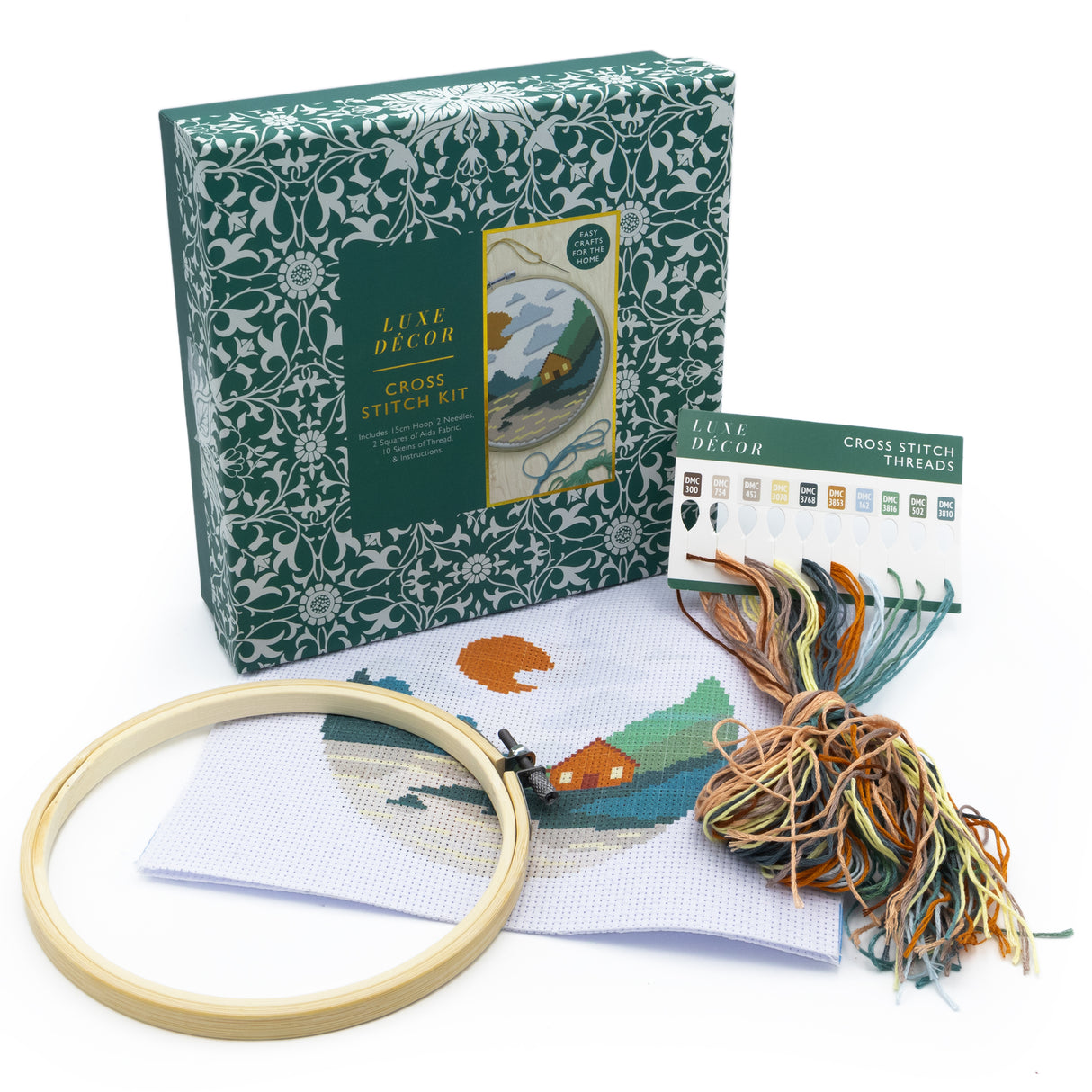 Cross Stitch Kit – Adult Craft Set – Two Designs Included