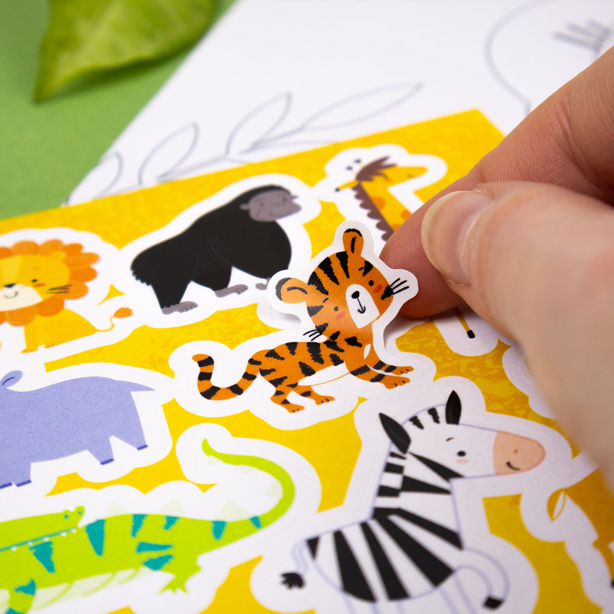 Jungle Animals Children's Colouring Set With Crayons & Stickers