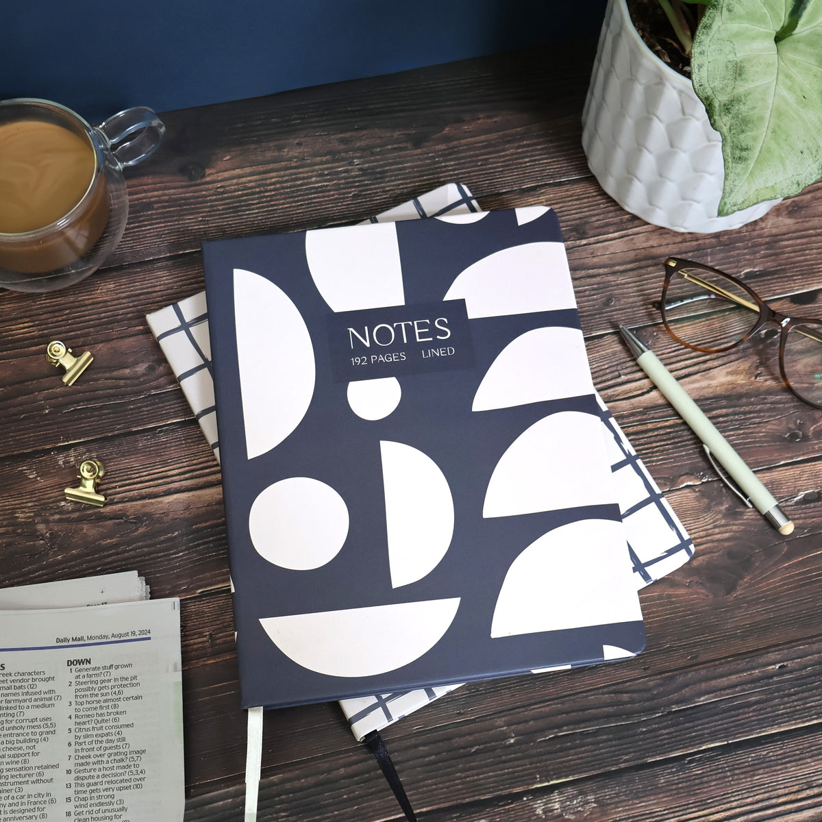 Journal Notebook Shape Journal Notebook – Monochrome Shapes B5 Design – Robert Frederick