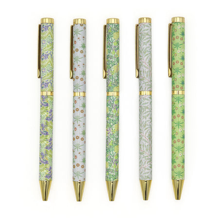 William Morris Mixed Design Ballpoint Pens in Gift Box – Set of 5 Pens