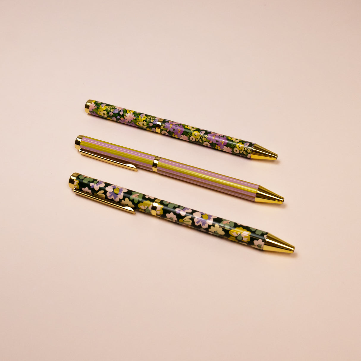 Willow and Belle Mixed Design Ballpoint Pens in Gift Box – Set of 3 Pens