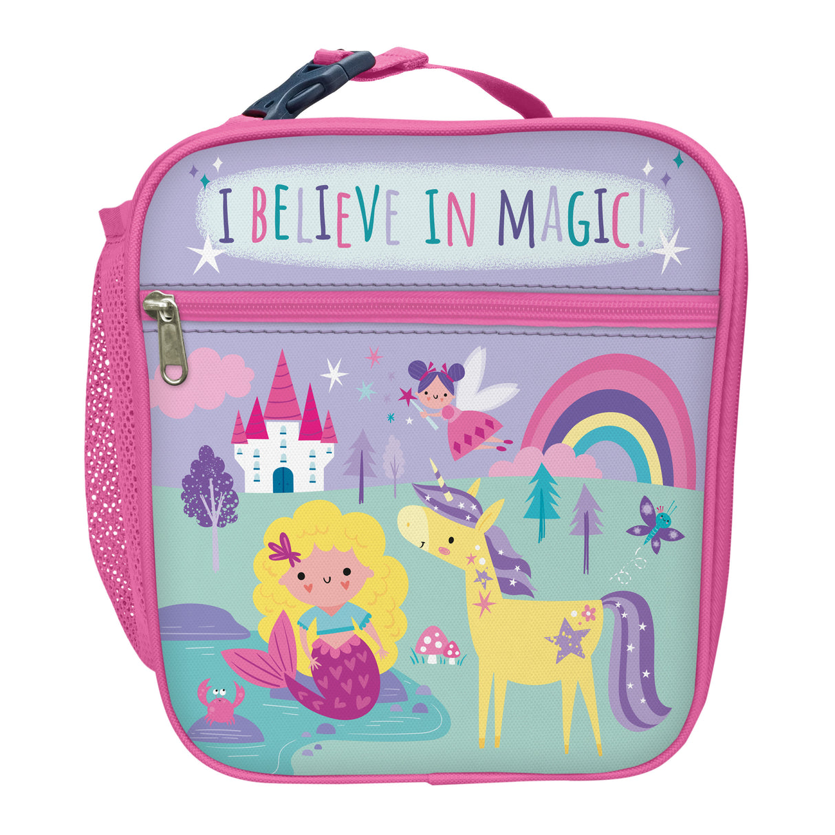 Children’s Magical Creatures Lunch Bag – Insulated Lunchbox with Side Pocket