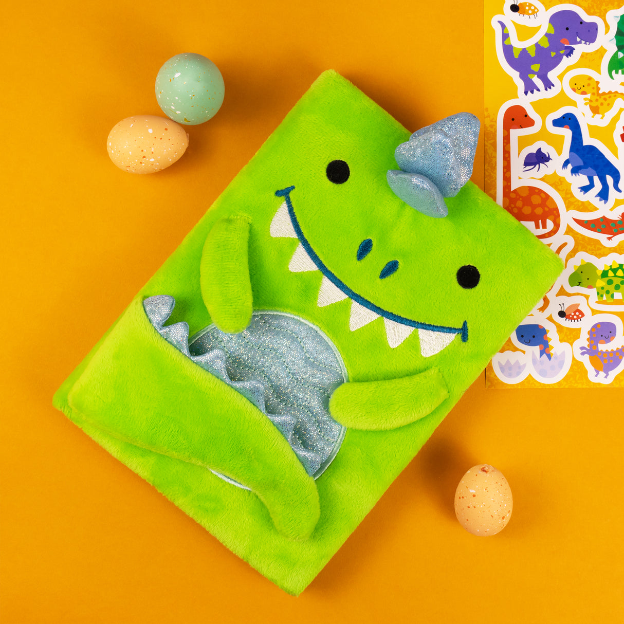 Dinosaur Plush Notebook – Soft Cover Kids Journal – Fun Dino Stationery Gift