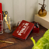 The Gentleman’s Emporium Poker Set – Classic Cards & Chips Gift in Burgundy Tin