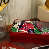 The Gentleman’s Emporium Poker Set – Classic Cards & Chips Gift in Burgundy Tin