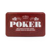 The Gentleman’s Emporium Poker Set – Classic Cards & Chips Gift in Burgundy Tin
