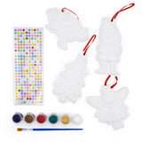 Christmas Crafts Paint Your Own Hanging Decorations – Kids’ Festive Art & Craft Kit with Paints, Brush & Sparkly Stickers