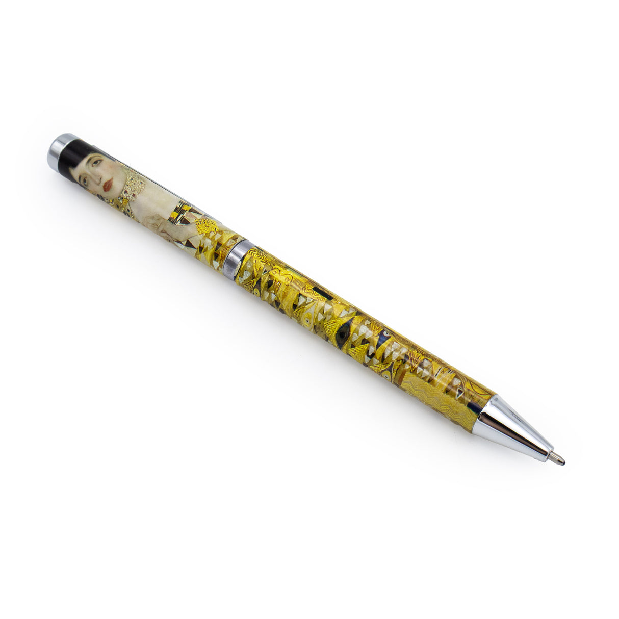 Gustav Klimt Fine Art Ballpoint Pen – Black Ink Pen with Twist Mechanism in Gift Box – Elegant Stationery Gift
