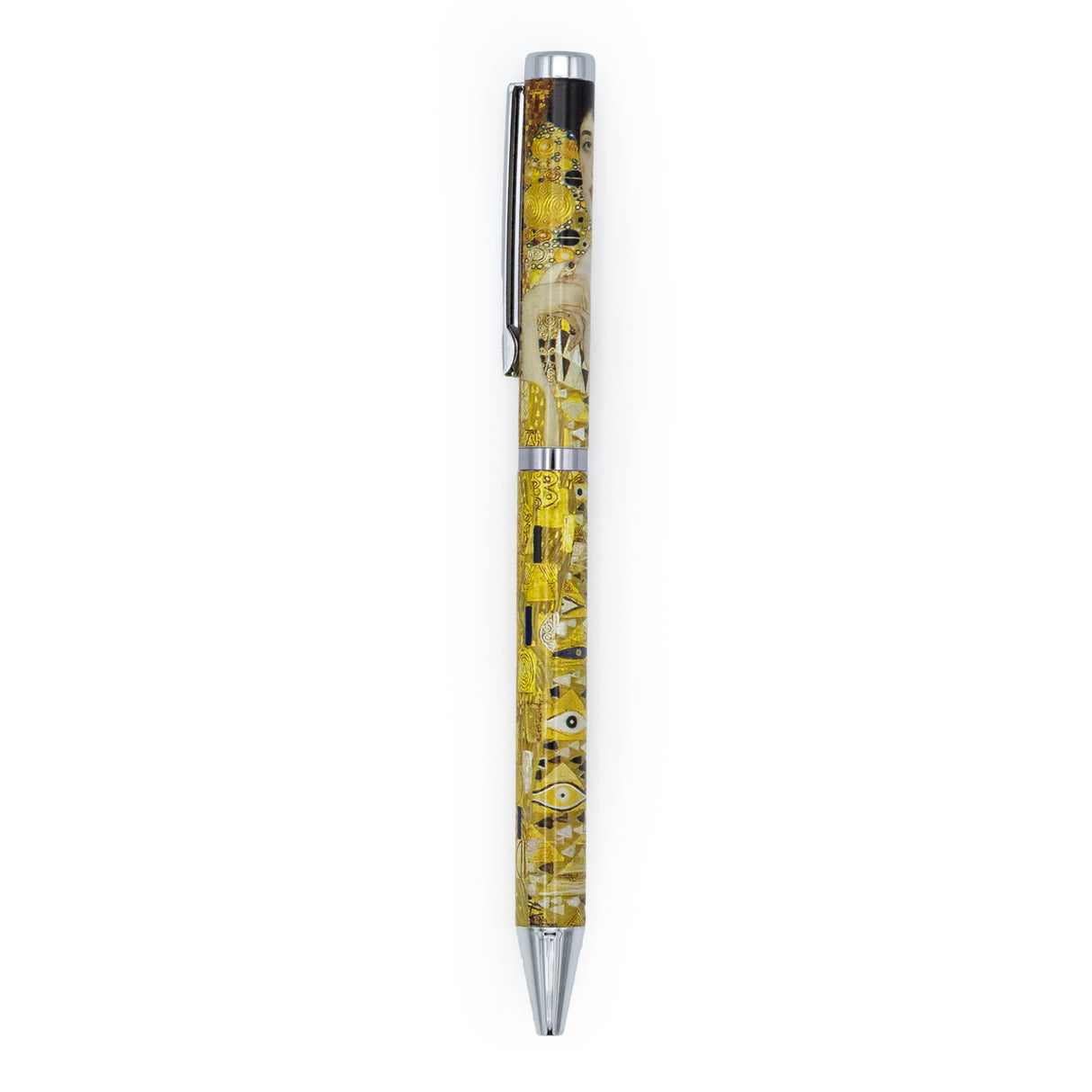 Gustav Klimt Fine Art Ballpoint Pen – Black Ink Pen with Twist Mechanism in Gift Box – Elegant Stationery Gift