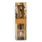 Alphonse Mucha Fine Art Ballpoint Pen – Black Ink Twist Pen in Gift Box – Elegant Stationery Gift
