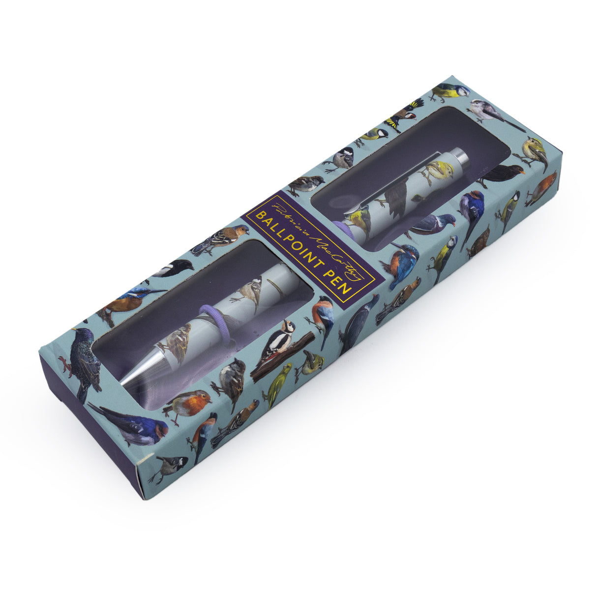 Birds Design Ballpoint Pen in Gift Box – Black Ink Twist Nib Pen – Beautiful Wildlife Bird Pattern Stationery Gift