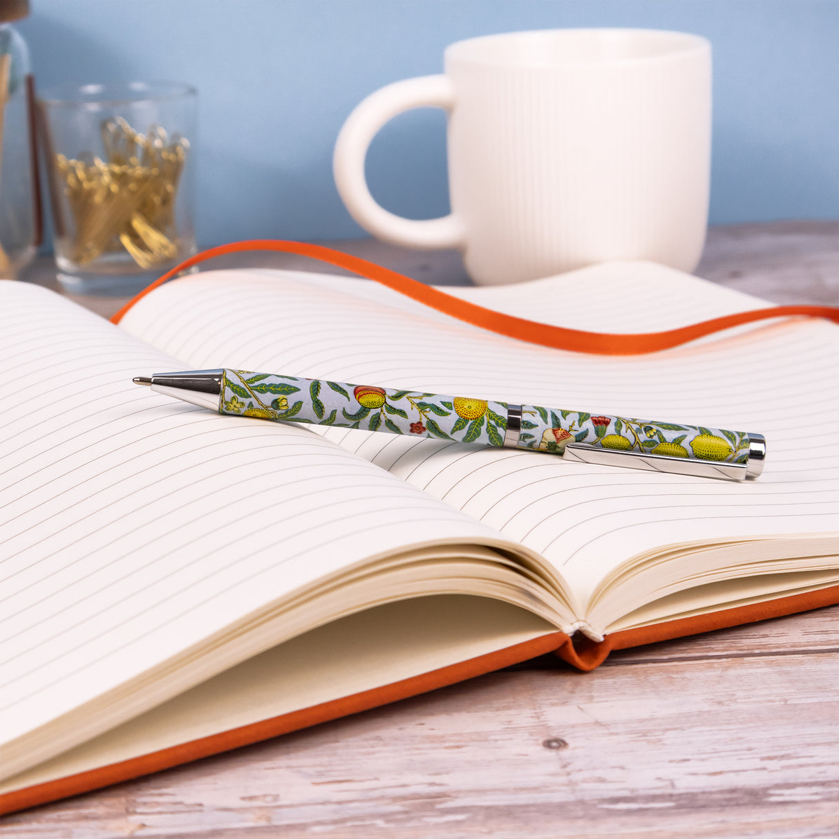 William Morris Fruit Ballpoint Pen in Gift Box – Twist Action – Black Ink – Stylish Stationery Gift